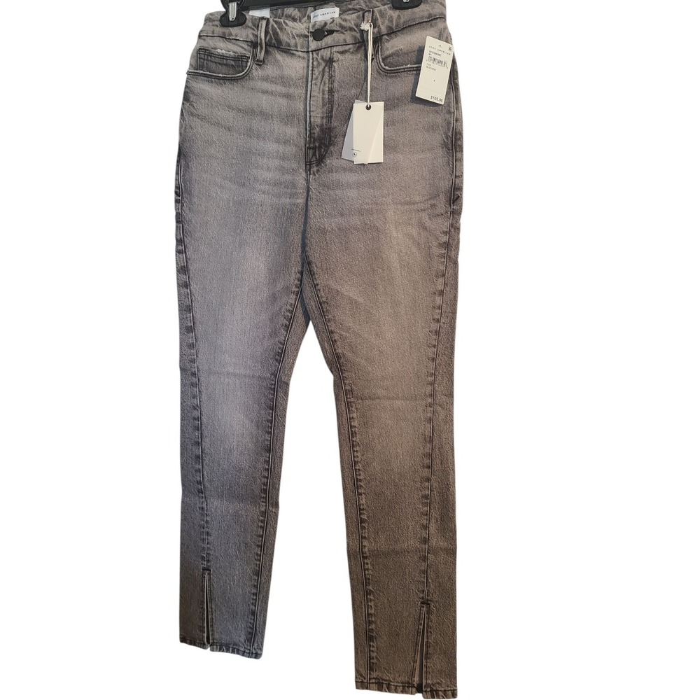 Good American Jeans Womens‎ Size 27 Black Good Boy Twisted Slit